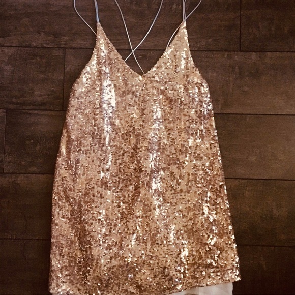 ⚡️HP⚡️Free People Rose Gold Sequin Dress - Picture 4 of 7
